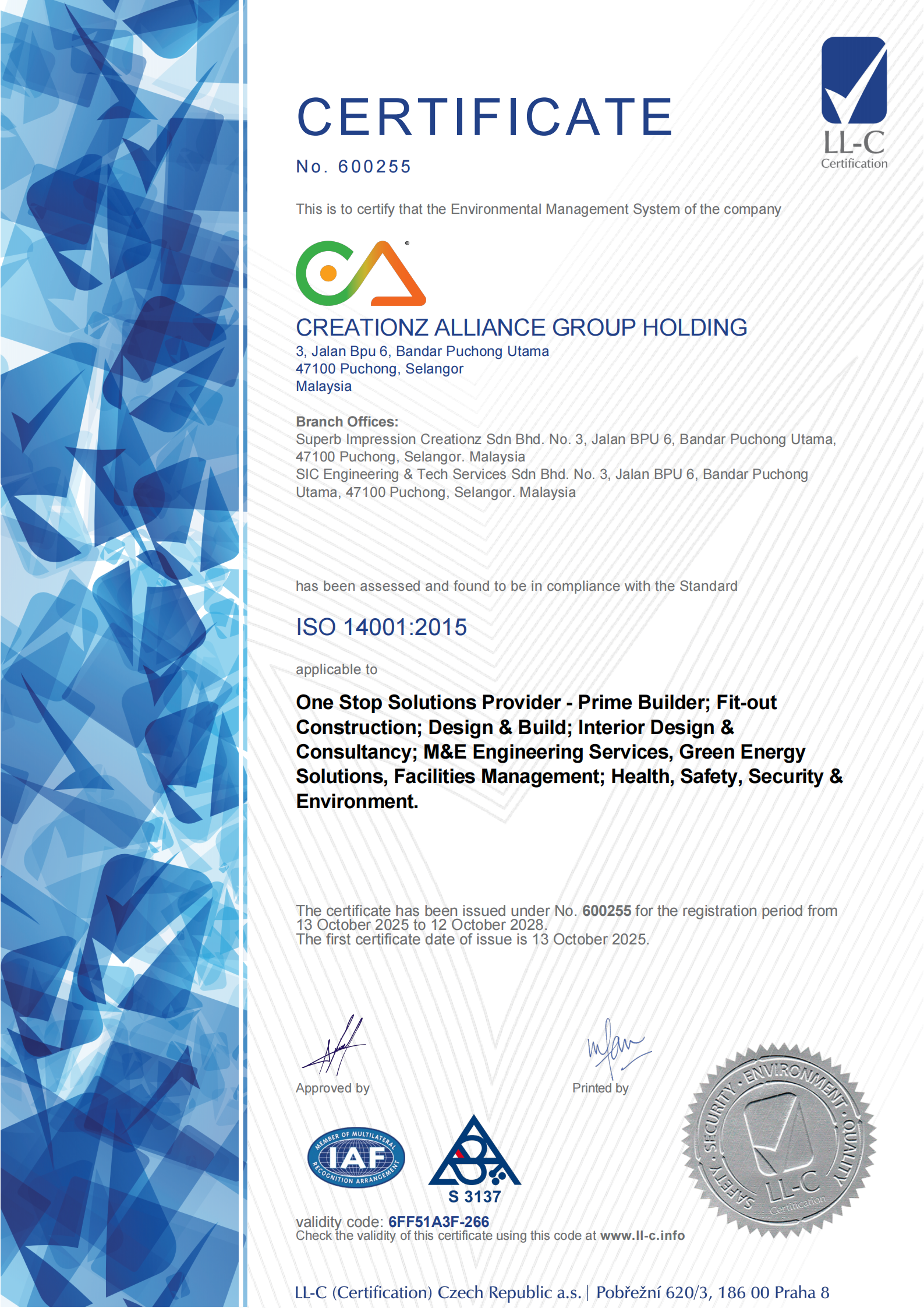 ISO 14001: 2015 - Environmental Management System